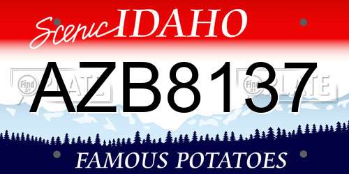 AZB8137 Idaho License Plate