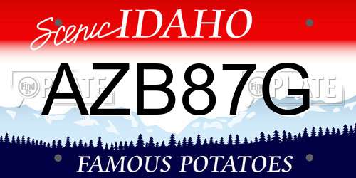 AZB87G Idaho License Plate