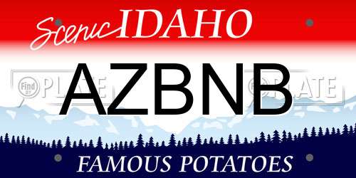 AZBNB Idaho License Plate