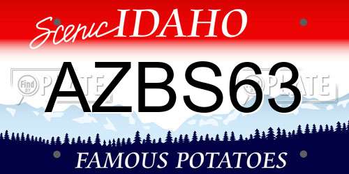 AZBS63 Idaho License Plate