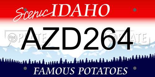 AZD264 Idaho License Plate