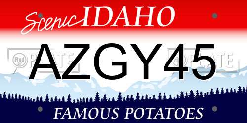 AZGY45 Idaho License Plate