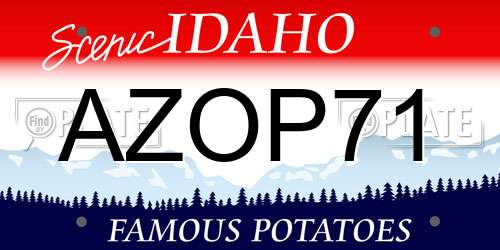 AZOP71 Idaho License Plate