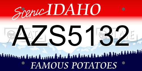 AZS5132 Idaho License Plate