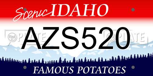 AZS520 Idaho License Plate