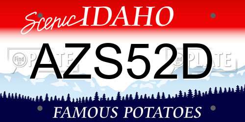 AZS52D Idaho License Plate