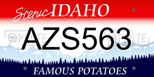 AZS563 Idaho License Plate