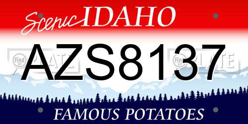 AZS8137 Idaho License Plate