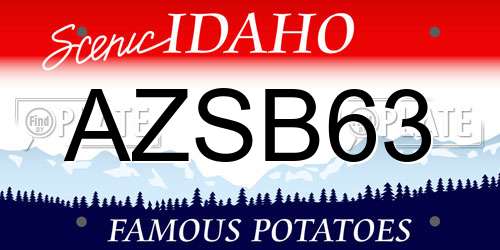 AZSB63 Idaho License Plate