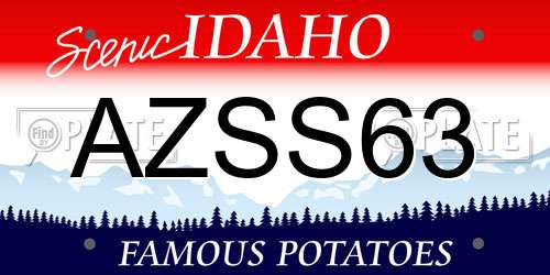 AZSS63 Idaho License Plate