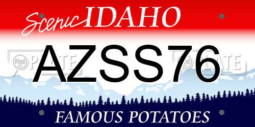 AZSS76 Idaho License Plate