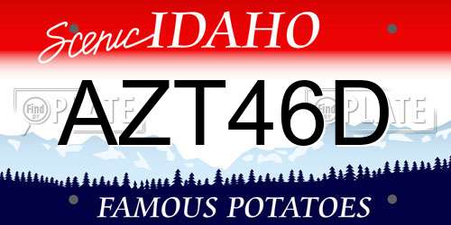 AZT46D Idaho License Plate