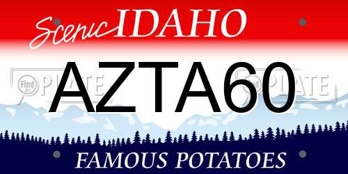 AZTA60 Idaho License Plate