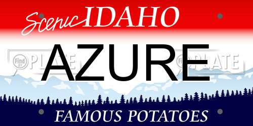 AZURE Idaho License Plate