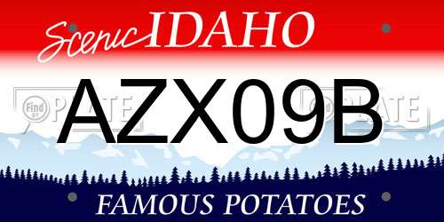 AZX09B Idaho License Plate