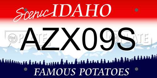 AZX09S Idaho License Plate
