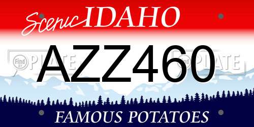 AZZ460 Idaho License Plate