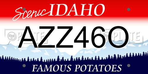 AZZ46O Idaho License Plate