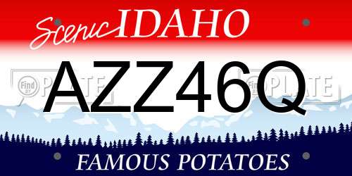 AZZ46Q Idaho License Plate