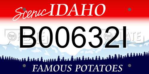 B00632I Idaho License Plate