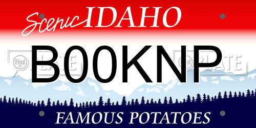 B00KNP Idaho License Plate