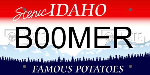 B00MER Idaho License Plate