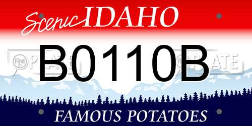 B0110B Idaho License Plate