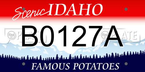 B0127A Idaho License Plate