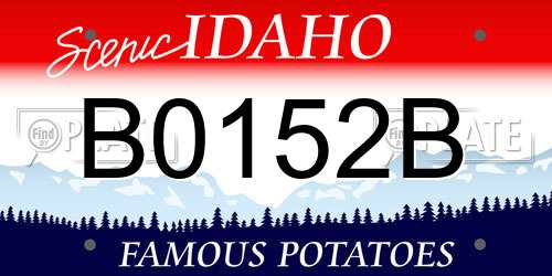 B0152B Idaho License Plate