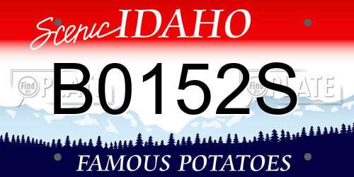 B0152S Idaho License Plate