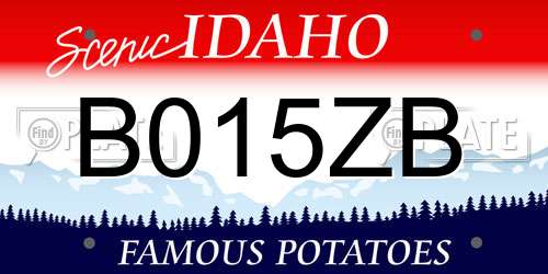 B015ZB Idaho License Plate