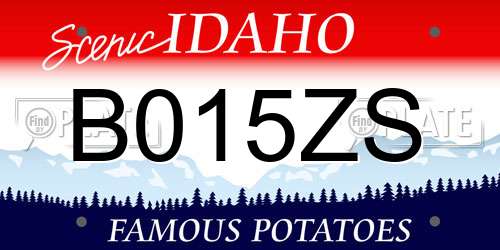 B015ZS Idaho License Plate