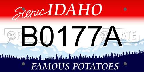 B0177A Idaho License Plate