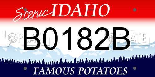 B0182B Idaho License Plate