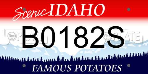 B0182S Idaho License Plate