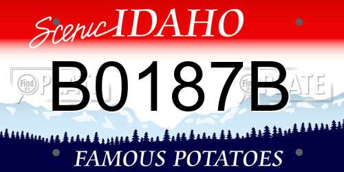B0187B Idaho License Plate