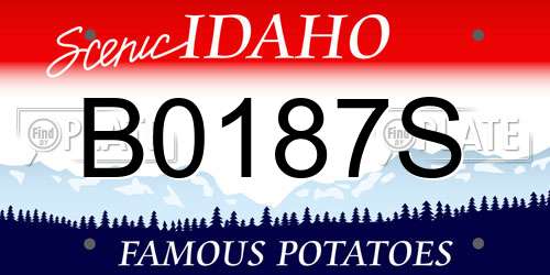 B0187S Idaho License Plate