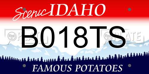 B018TS Idaho License Plate