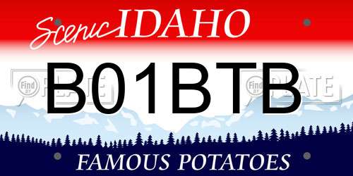 B01BTB Idaho License Plate