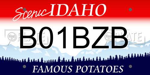B01BZB Idaho License Plate