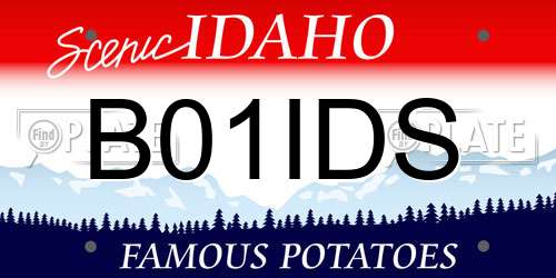 B01IDS Idaho License Plate