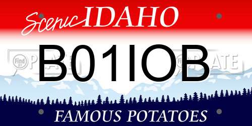 B01IOB Idaho License Plate