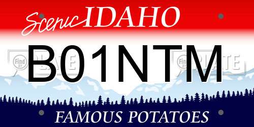 B01NTM Idaho License Plate