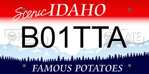 B01TTA Idaho License Plate