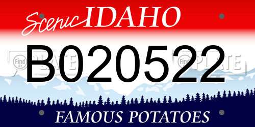 B020522 Idaho License Plate
