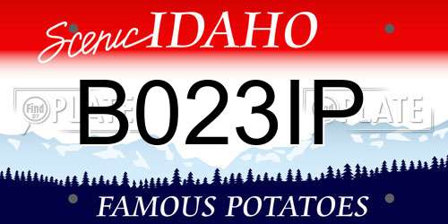 B023IP Idaho License Plate