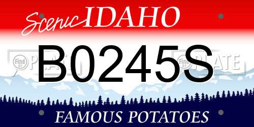 B0245S Idaho License Plate