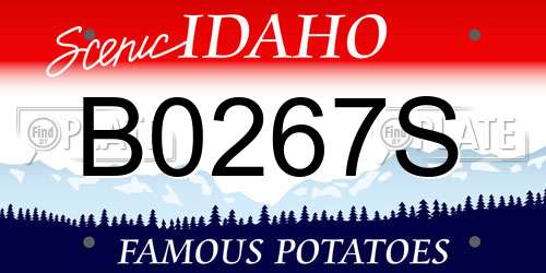 B0267S Idaho License Plate