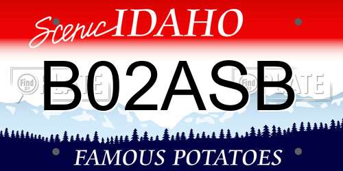 B02ASB Idaho License Plate