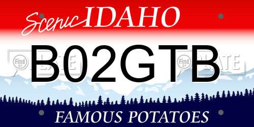 B02GTB Idaho License Plate
